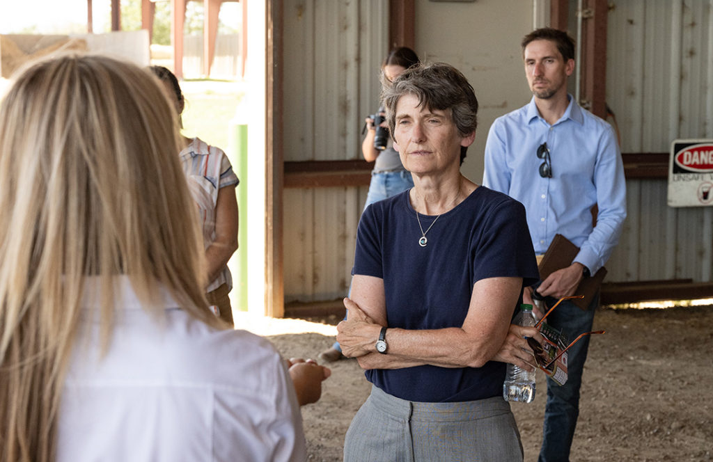 Janet McCabe, EPA Deputy Administrator, learns about AgNext and CSU agricultural research at the Agricultural Reserarch and Demonstration Center. August 9, 2022